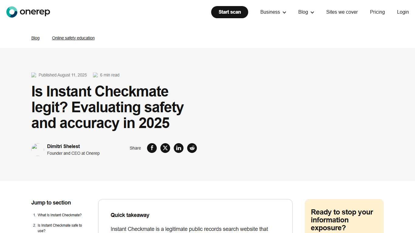 Is Instant Checkmate Legit? Evaluating Safety And Accuracy In 2025